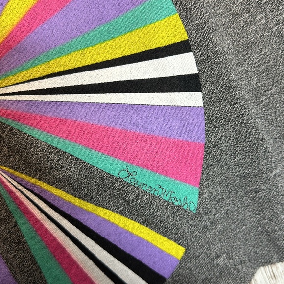 Lauren Moshi Peace Sign Multi Color Crop Top NWOT - Picture 5 of 6